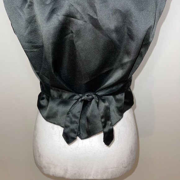 Serious Fun Sequin Vest Womens Size Small S Vintage Cotton Back Tie Front Snaps - Picture 7 of 11